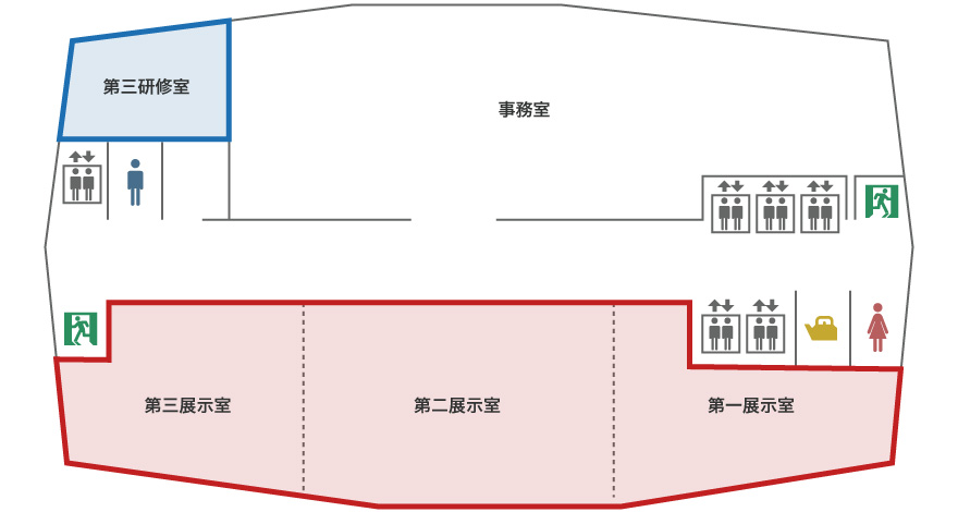 名古屋国際センター4Fの見取図